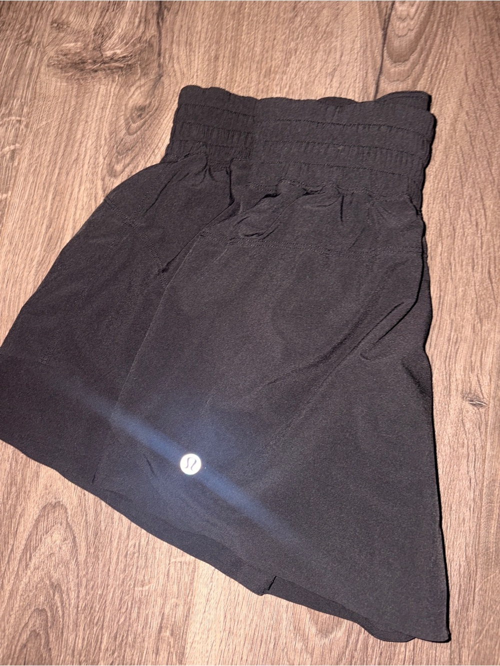 lululemon athletica Black Smocked-Waist Athletic Shorts- shake it out shorts - Picture 4 of 6